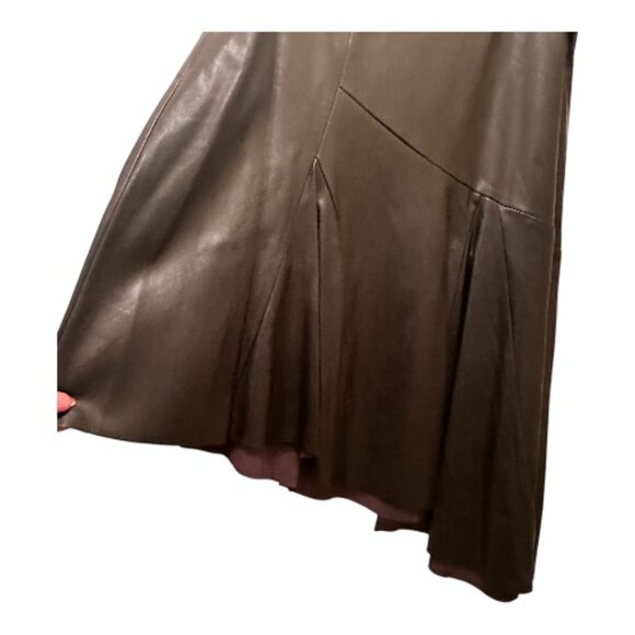 Black Asymmetrical Faux Leather Skirt - Size 12 - Picture 3 of 9